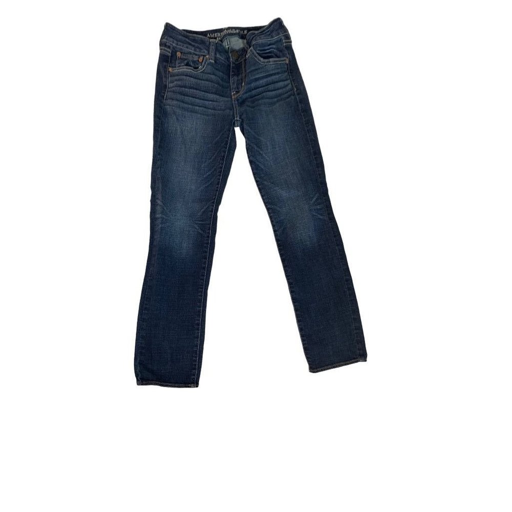 4 American Eagle Women's Jeans Straight Super Straight Denim - Picture 5 of 7